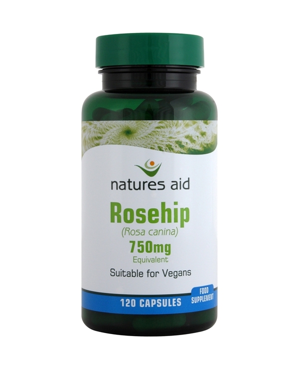 Natures-Aid Rosehip 750mg. 120 Vegetarian Capsules.