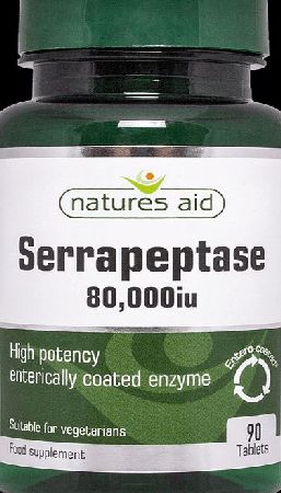 Natures Aid Serrapeptase 80000iu 90 Tablets -