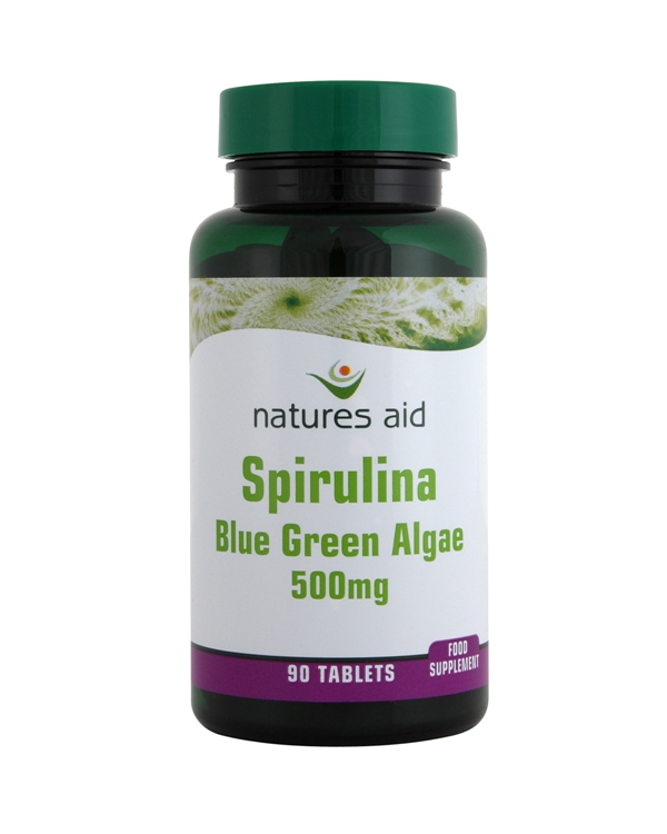 Natures-Aid Spirulina Blue/Green Algae 500mg. 90 Tablets