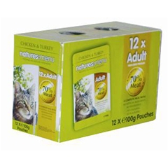 Adult Cat Food with Chicken and#38; Turkey 100gm 12 Pack