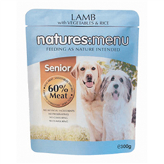 Natures Menu Pouch Senior Dog Food with Lamb, Vegetables and#38; Rice 300gm