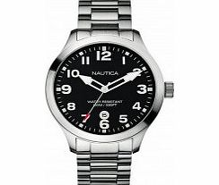Nautica Mens BFD 101 Black Steel Watch