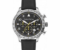 Nautica Mens Black BFD 105 Chronograph Watch