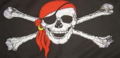5ft x 3ft pirate skull flag with bandana