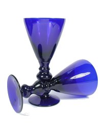 bristol blue glass wine goblets