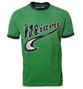 NCAA Green `Miami` Vintage T-Shirt