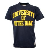 NCAA Navy `Notre Dame` Vintage T-Shirt