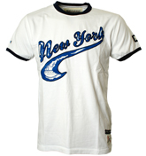 NCAA White `New York` Vintage T-Shirt