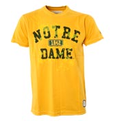 NCAA Yellow `Notre Dame` Vintage T-Shirt