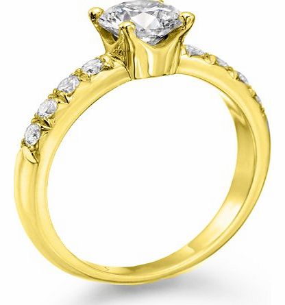 ND Outlet - Engagement 1 ct. Round Diamond Solitaire Engagement Ring in 18k Yellow Gold