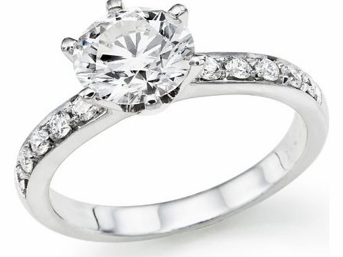 3/4 ctw. Round Diamond Solitaire Engagement Ring in 18k White Gold