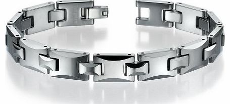 Silver Tungsten Bracelet For Men Link H Style