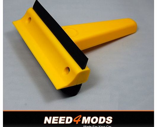 NEED 4 MODS 3 in One Car Window Squeegee   Ice Scraper   Sponge (Yellow)