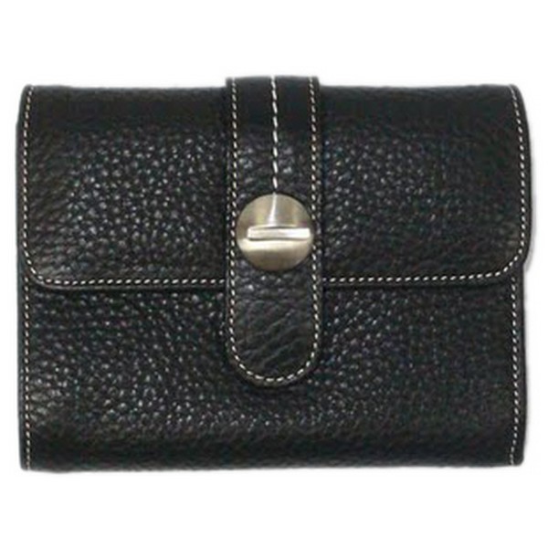 Small Drew Black Tumbled Wallet by