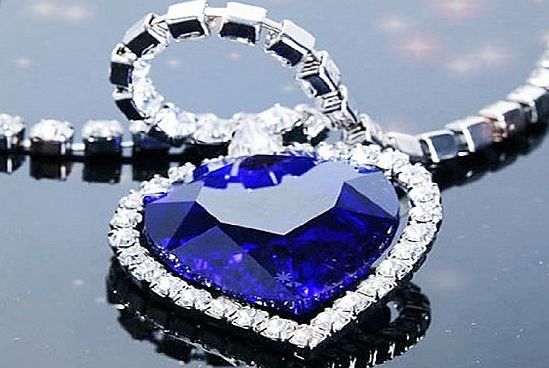 Neewer Heart of Ocean Blue Crystal Diamond Necklace Chain Pendant Necklace