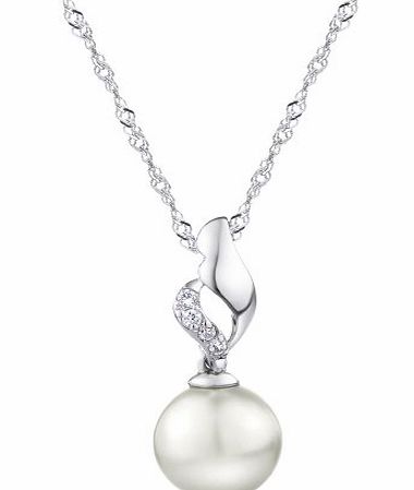 Neoglory Jewellery Neoglory Platinum Plated Faux White Pearl/Crystal Pendant Necklace Jewellery Xmas Gift