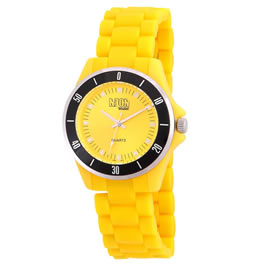 Neonfashion Neon Dilligaf Large Yellow/ Black Round Watch
