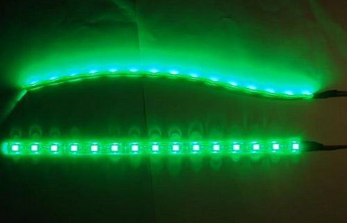 NEONSTYLING Twin 25 cm 12v GREEN LED car interior footwell lighting kit, flexible and waterproof, complete with switch and fitting instructions