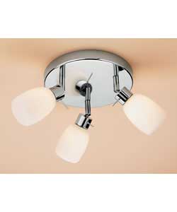 Neptune 3 Light Bathroom Spotlight with White Glass Shades