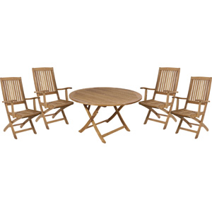 neptune Oxford Teak Round Folding Table - 140cm