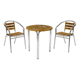 neptune Soho Stainless Steel and Teak 3 Feet