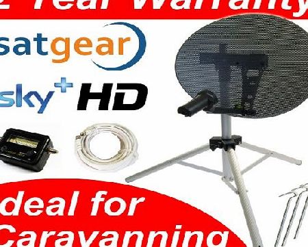Netgadgets Satgear Zone 1 Portable Satellite Dish with HD Ready Quad LNB, Cable and Signal Meter- Ideal for Sky, Freesat and FTA Channels