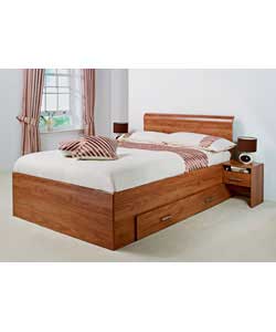 nevada Walnut Effect Double Bed with Comfort Mattress