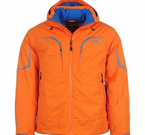 Nevica Mens Vail Ski Jacket Snow Skirt Coat Zip Hooded Winter Skiwear Clothing Orange/Blue XS