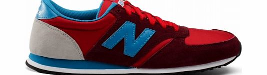 New Balance 420 Burgundy/Blue Suede Trainers