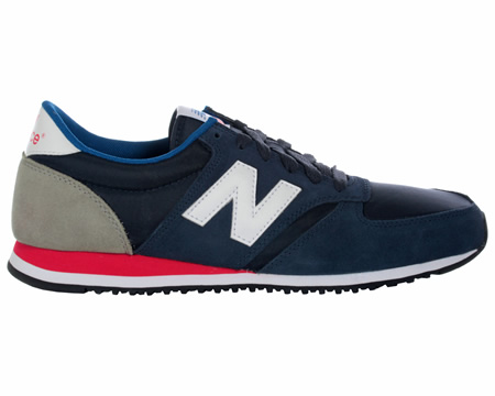420 Navy/White Nylon/Suede Trainers