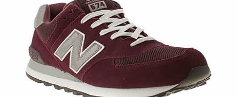 New Balance Burgundy 574 Trainers
