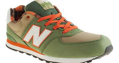 kids new balance green & stone 574 boys youth