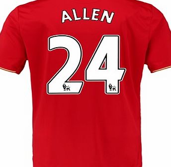 New Balance Liverpool Home Shirt 2015/16 Red with Allen 24