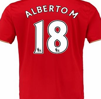 New Balance Liverpool Home Shirt 2015/16 Red with Moreno 18