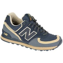 New Balance Male 574 Leather/Textile Upper Leather Lining Fashion Trainers in Blue