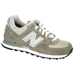 New Balance Male 574 Leather/Textile Upper Leather Lining Fashion Trainers in Grey