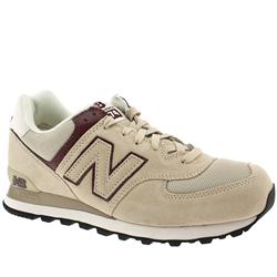 New Balance Male 574 Suede Ii Suede Upper Fashion Trainers in Beige, Black