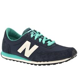 Male Nb 410 Suede Upper Fashion Trainers in Navy and Pl Blue