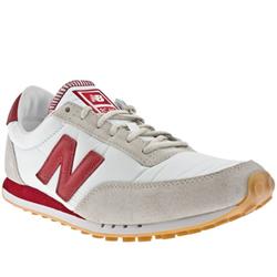 Male New Balance 410 Fabric Upper Fashion Trainers in White and Red