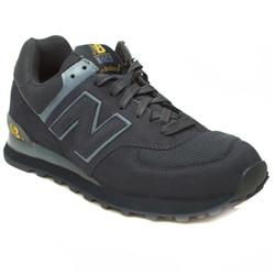 Male New Balance 574 Nubuck Upper Fashion Trainers in Navy