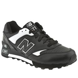 New Balance Male New Balance 577 Leather Upper Fashion Trainers in Black and White