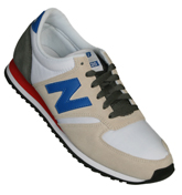 New Balance U420 White, Blue and Red Trainers