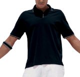 New Branded Jerzees Micro Pique Tipped Polo Shirt, Black, 4Xl