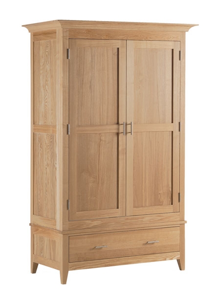 NEW ENGLAND Ash 2 Door Wardrobe with Drawer