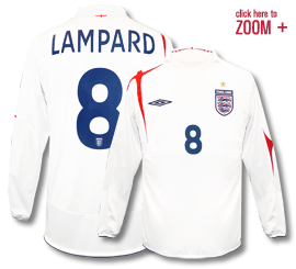 NEW England kit Uhlsport England L/S home (Lampard 8) 05/07