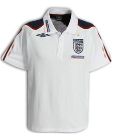 NEW England kit Umbro 08-09 England Polo shirt (white)