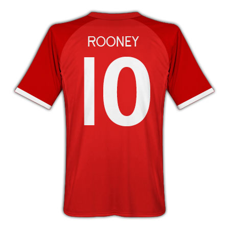 NEW England kit Umbro 2010-11 England World Cup Away Shirt (Rooney 10)