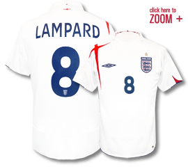 NEW England kit Umbro England home (Lampard 8) 05/07