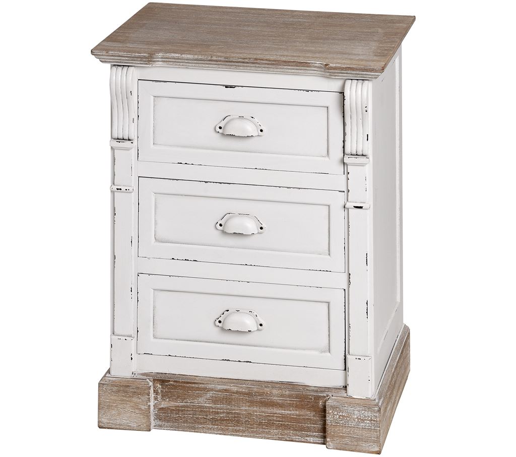 NEW ENGLAND Three Drawer Bedside Table
