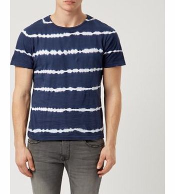 New Look Another Influence Navy Tie Dye Stripe T-Shirt